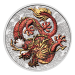 Pièce 1 once d'argent coloré Dragon | Mythes et légendes chinoises Australie 2021 | Monnaie de Perth