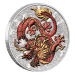 Pièce 1 once d'argent coloré Dragon | Mythes et légendes chinoises Australie 2021 | Monnaie de Perth
