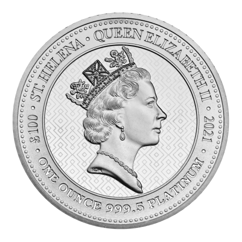 1 oz 2021 Saint Helena The Queen's Virtues: Victory Platinum Coin | East India Company