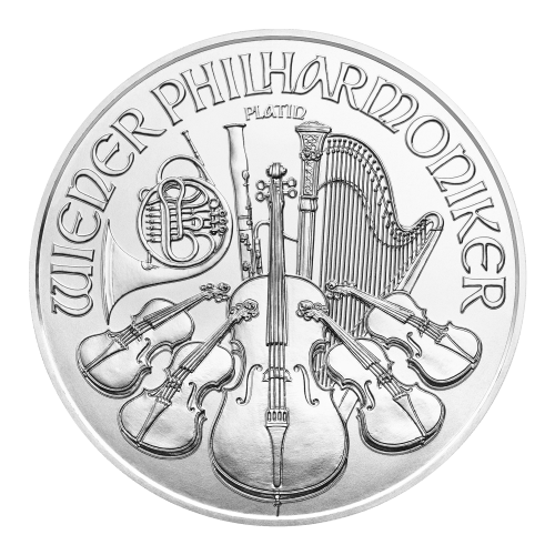 Pièce 1 once de platine Philharmonique autrichienne 2021 | Monnaie autrichienne