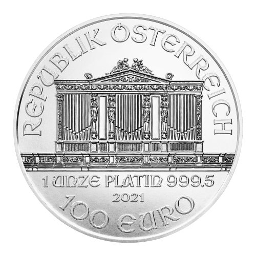 Pièce 1 once de platine Philharmonique autrichienne 2021 | Monnaie autrichienne