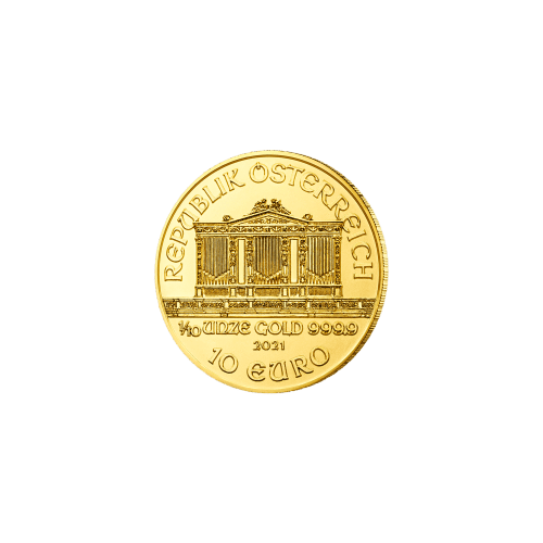 Pièce d'or Philharmonique d'Autriche 2021 de 1/10 once