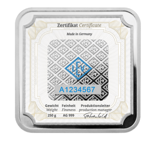 250 gram Silver Bar | Geiger Edelmetalle