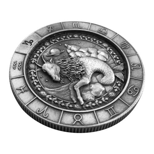 1 once Ronde d'argent Signe du zodiaque : Capricorne | Monarch Precious Metals
