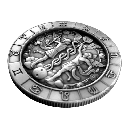 Ronde 1 once d'argent Signe du zodiaque Gémeaux | Monarch Precious Metals