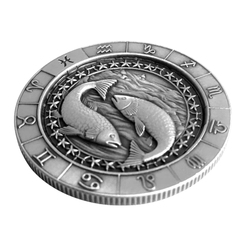 1 oz Zodiac Sign Pisces Silver Round | Monarch Precious Metals