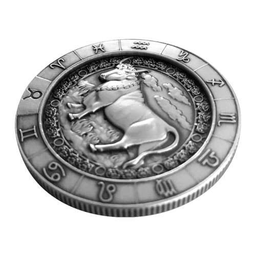 Ronde 1 once d'argent Signe du zodiaque Taureau | Monarch Precious Metals