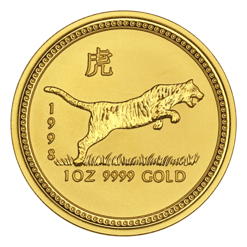 Pièce 1 once d'or Lunaire Année du Tigre 1998 | Monnaie de Perth