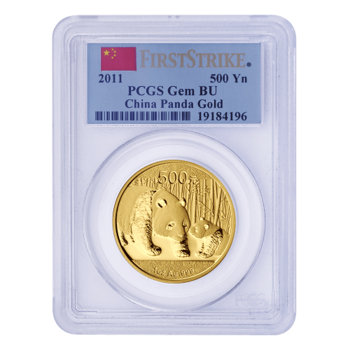 Ensemble de 5 pièces d'or 2011 Premières pièces frappées Panda Chine Prestige | Monnaie chinoise