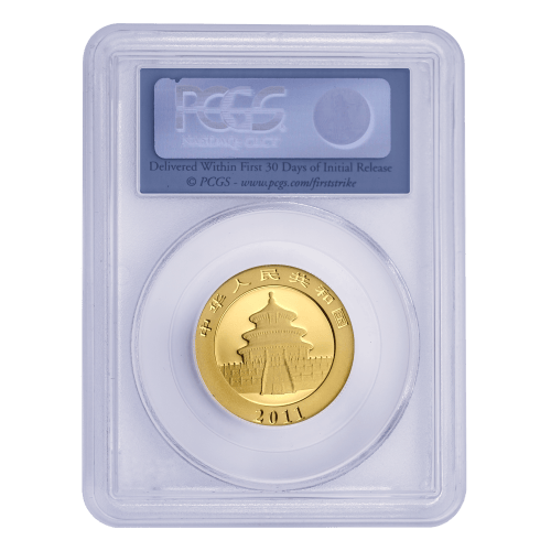 Ensemble de 5 pièces d'or 2011 Premières pièces frappées Panda Chine Prestige | Monnaie chinoise