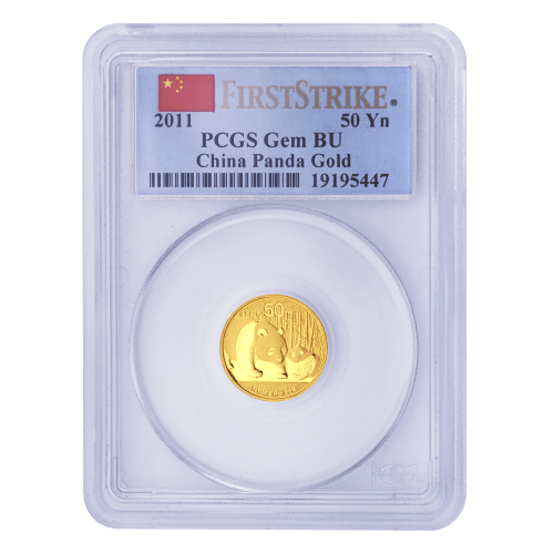 Ensemble de 5 pièces d'or 2011 Premières pièces frappées Panda Chine Prestige | Monnaie chinoise