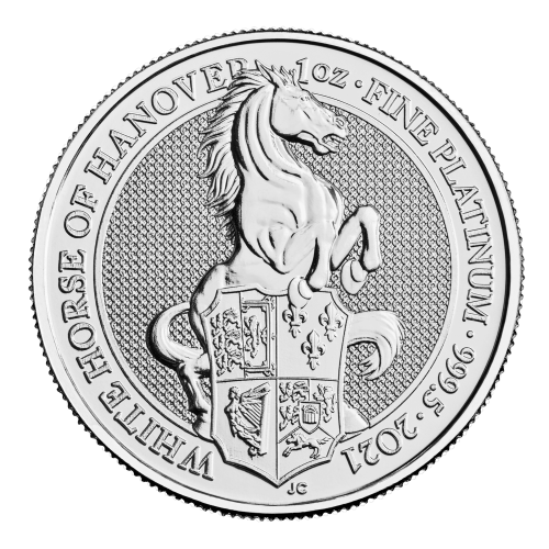 1 oz 2021 Queen's Beasts: White Horse of Hanover Platinum Coin | The Royal Mint