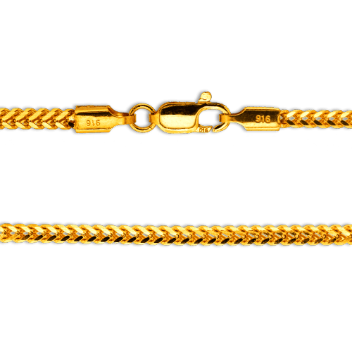 Collier en or 22 carats en maille queue de renard de 27,0 grammes