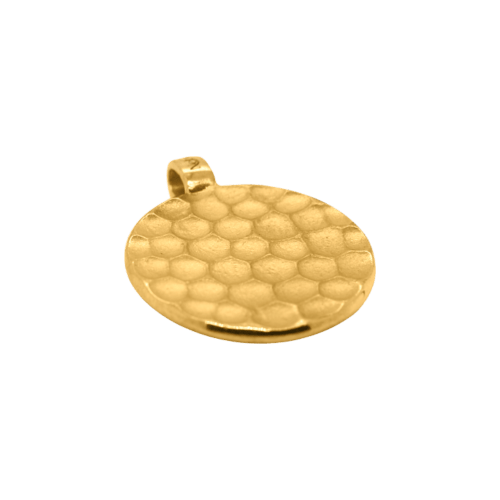 Pendentif médaillon en or martelé 24 carats de 13,41 grammes