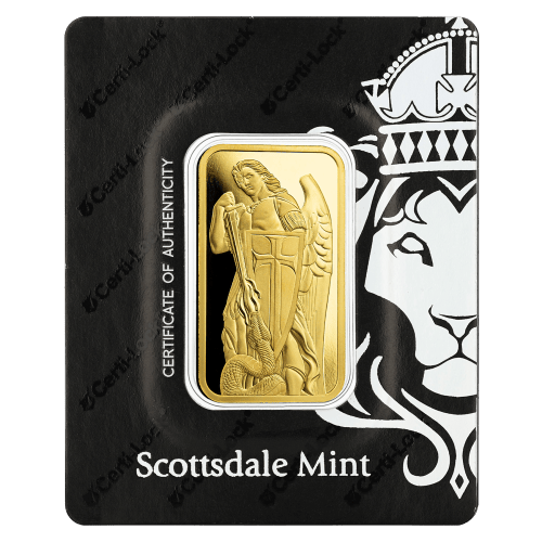 1 oz Archangel Michael Gold Bar | Scottsdale Mint