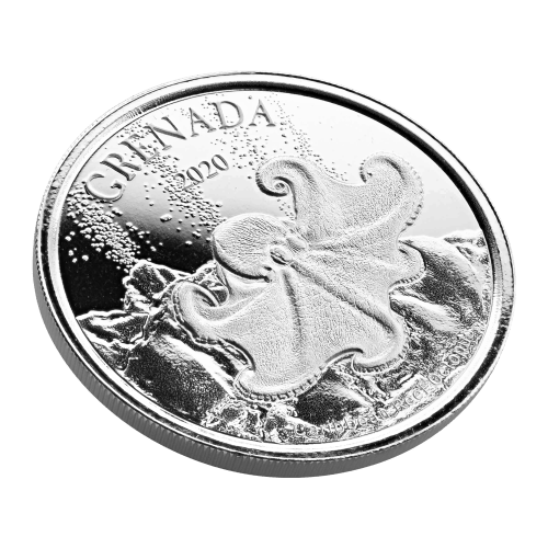 グレナダ 1オンス銀貨(2020年,タコ)　② 1 oz 2020 EC8 Grenada Octopus Silver Coin | Scottsdale Mint
