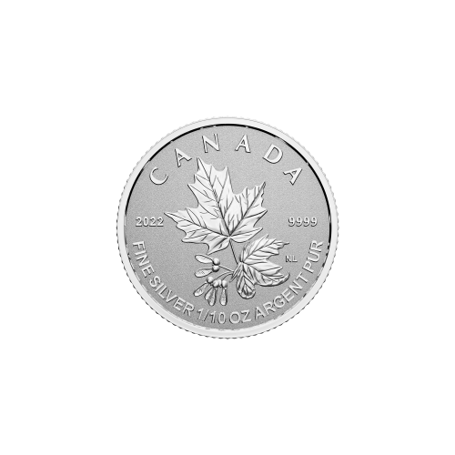 Ensemble de 5 pièces 2022 Monnaie royale canadienne | Pièces d'argent divisionnaire Feuille d'érable | Une couronne étincelante