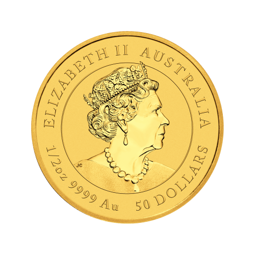 Pièce 1/2 once d'or Lunaire Année du Tigre Australie 2022 | Monnaie de Perth