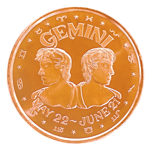 Ronde de cuivre Gémeaux de 1 once