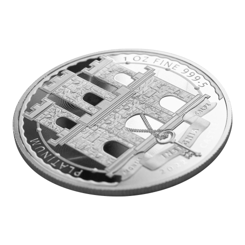 Pièce 1 once de platine Château de Gibraltar 2022 | PAMP Suisse