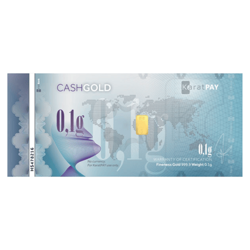 0.1 gram 2016 KaratPay CashGold Gold Bar