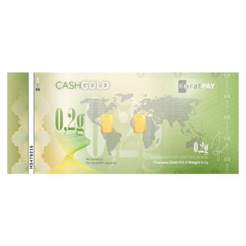 0.2 gram 2016 KaratPay CashGold Gold Bar