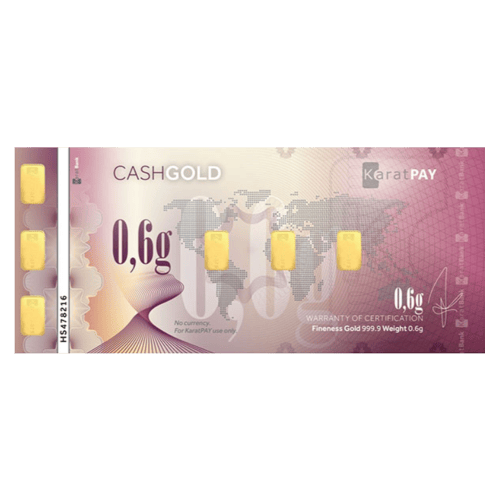 0.6 gram 2016 KaratPay CashGold Gold Bar