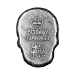 Crâne 2 onces d'argent fini antique | Monarch Precious Metals