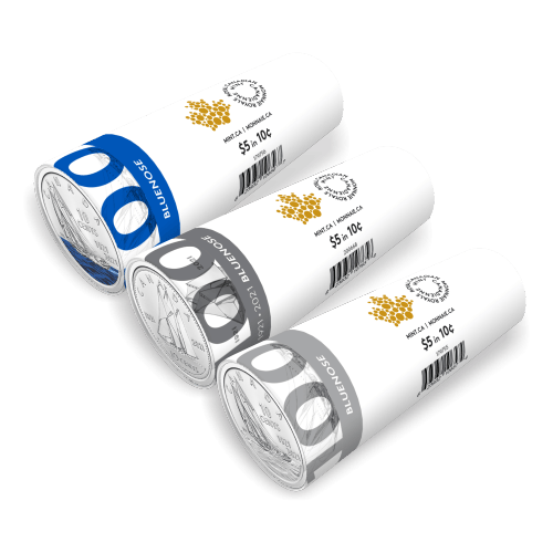 Set of 3 x 2021 100th Anniversary of Bluenose Commemorative 10 Cent Coin Rolls | Royal Canadian Mint