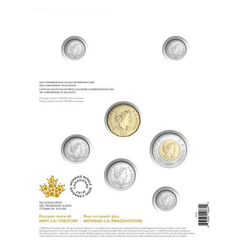 Ensemble de 7 pièces de collection commémoratives - 100e anniversaire du Bluenose 2021 | Monnaie royale canadienne
