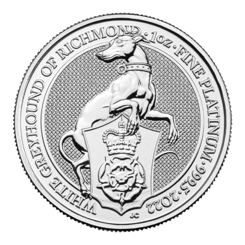 Pièce 1 once de platine Les Bêtes de la Reine : Lévrier blanc de Richmond 2022 | La Monnaie royale
