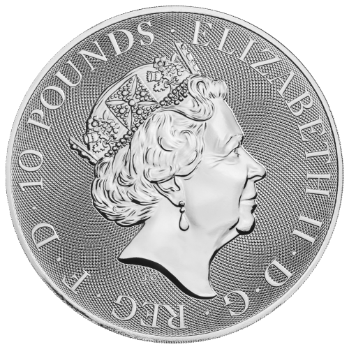 10 oz 2022 Queen's Beasts: White Greyhound of Richmond Silver Coin | The Royal Mint