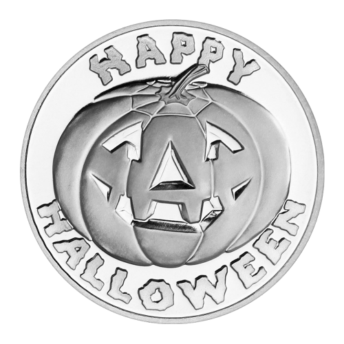 1 oz Halloween: Pumpkin Silver Round | Silvertowne Mint