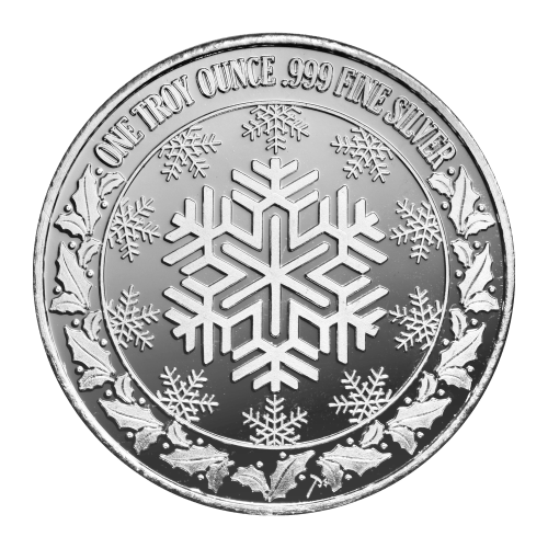 1 oz Holiday Series Santa's List Silver Round | Silvertowne Mint