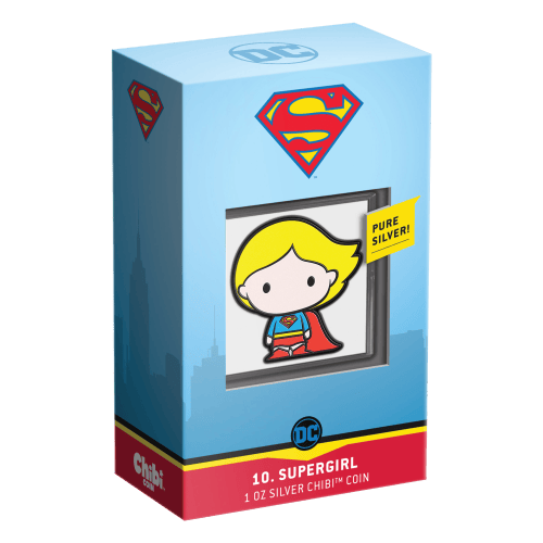 1 oz 2021 Chibi DC Comics: Supergirl Silver Coin | Agoro by New Zealand Mint