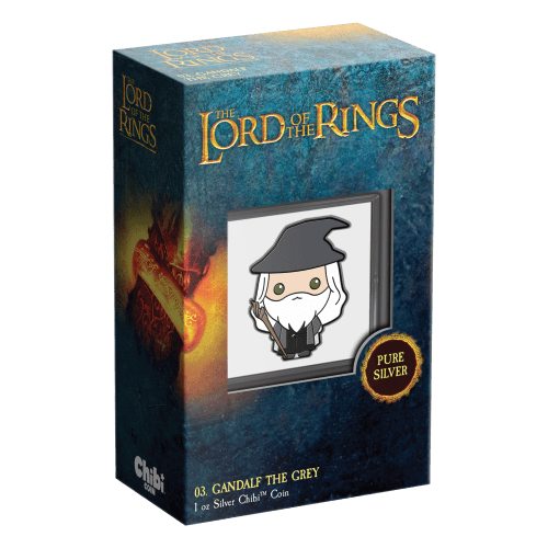 Pièce 1 once d'argent Chibi Le Seigneur des Anneaux : Gandalf le Gris 2021 | Agoro par La Monnaie de Nouvelle-Zélande