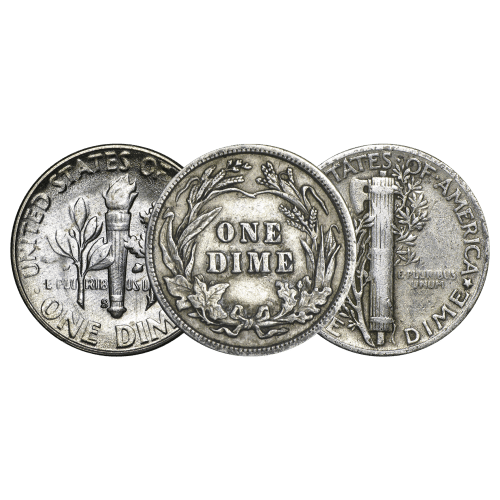 Random Year US Dime 90% Circulation Silver Coin