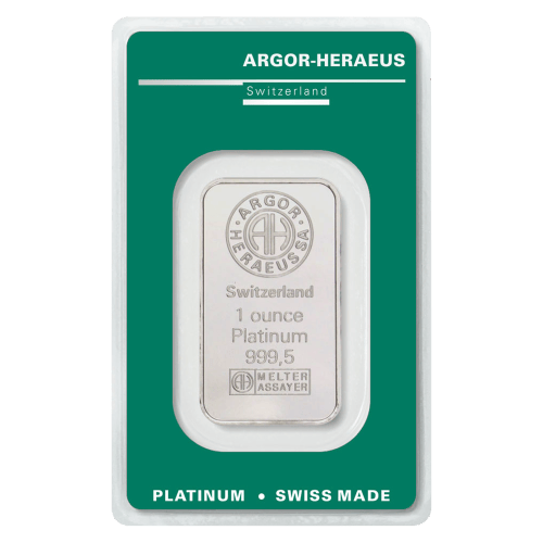 Lingot 1 once de platine | Argor-Heraeus