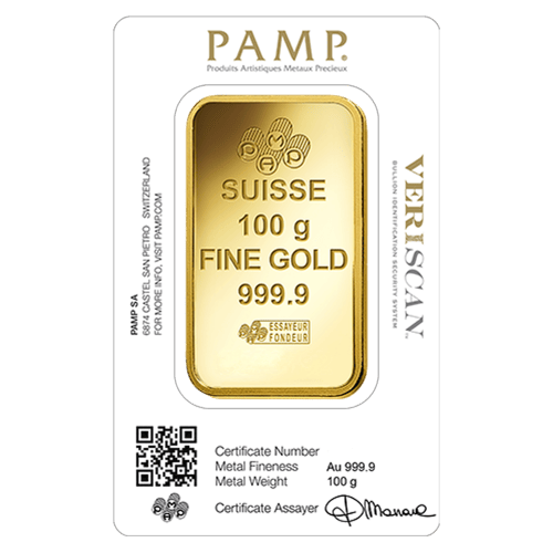 100 gram Gold Bar | PAMP Suisse