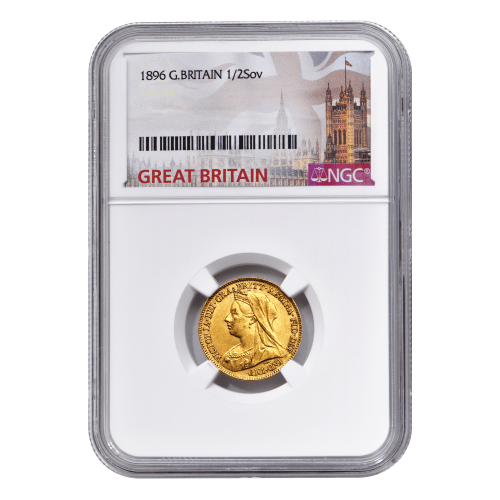 Pièce 1/2 Souverain en or NGC AU-58 Reine Grande-Bretagne Année aléatoire | La Monnaie royale