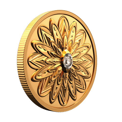 1 oz 2021 Forevermark Black Label Oval Diamond Ultra-High Relief 99999 Gold Coin | Royal Canadian Mint