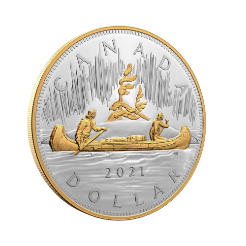 Pièce 1 kilo d'argent Le légendaire dollar Voyageur 2021 | Monnaie royale canadienne