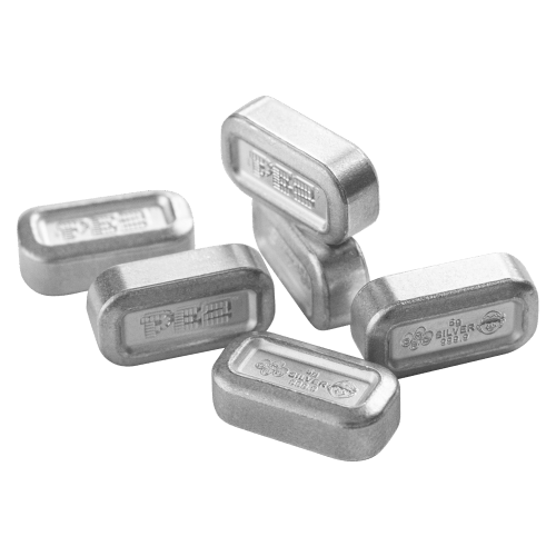 Set of 6 x 5 gram Elf PEZ Dispenser Silver Bars | PAMP Suisse