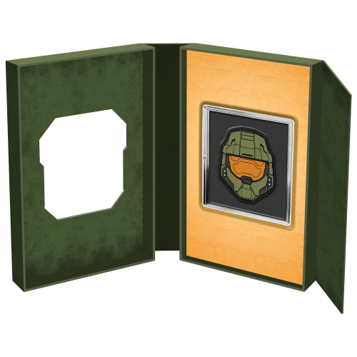 1 oz 2021 Halo: Master Chief Helmet Silver Coin | Agoro by New Zealand Mint