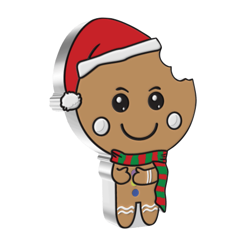 1 oz 2021 Chibi Christmas: Gingerbread Man Silver Coin | Agoro by New Zealand Mint
