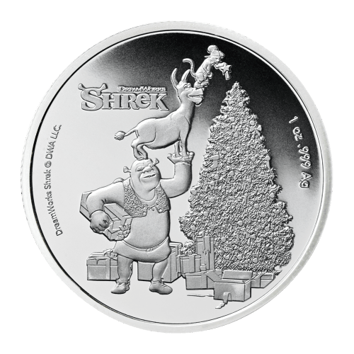 Pièce 1 once d'argent Noël Shrek Fiji 2021