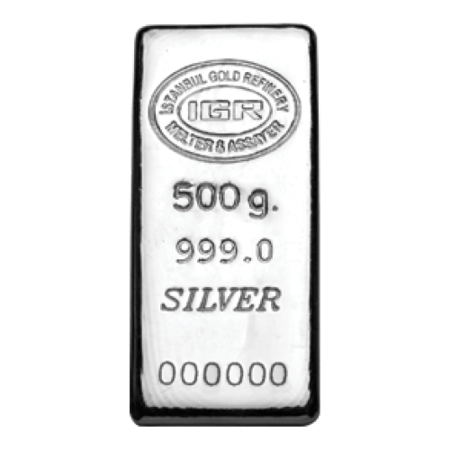 500 gram Cast Silver Bar | Istanbul Gold Refinery