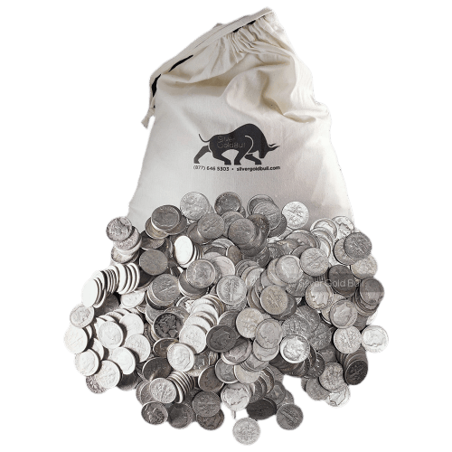 Sac de pièces américaines de circulation en argent pur à 90 % Valeur nominale 200 $ | Monnaie des États-Unis