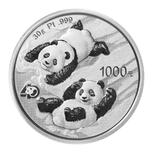 Pièce 30 grammes en platine Panda Chine 2022 | Monnaie chinoise