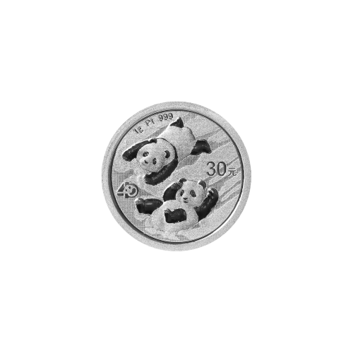 Pièce 1 gramme en platine Panda Chine 2022 | Monnaie chinoise